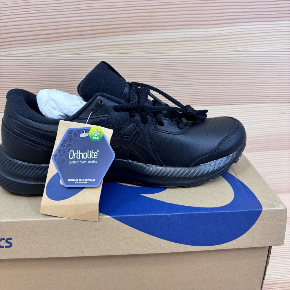ASICS Women's Gel-Contend SL Walking Shoes Black/Black Leather Sz 9.5 - Picture 6 of 7